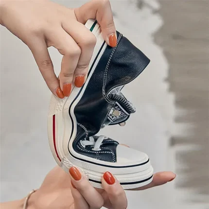 Size:4.5-9 Women Fashion Color Blocking Patchwork Sneakers - Image 4