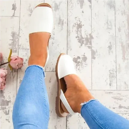 Size:4.5-11 Women Bohemian Casual Solid Color Suede Upper Sandals - Image 4