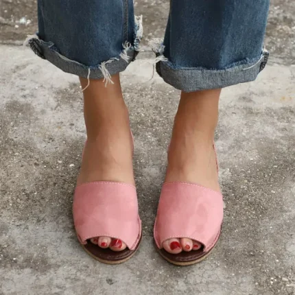 Size:4.5-11 Women Bohemian Casual Solid Color Suede Upper Sandals - Image 8