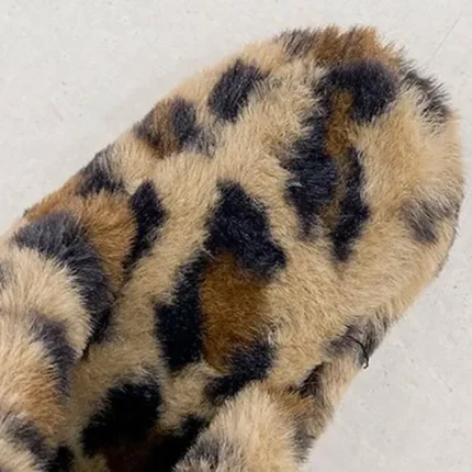 Size:5-12 Women Fashion Color Blocking Plush Slippers - Image 7