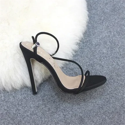 Size:4.5-10 Women Fashion Solid Color Pointed-toe High Heel Sandals - Image 7