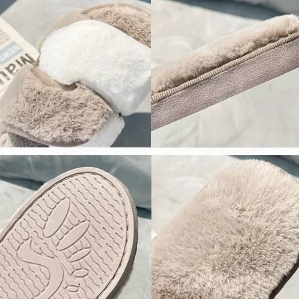 Size:5-11 Women Fashion Color Blocking Plush Shoes - Image 4