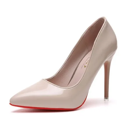 Women Sexy Pointed Toe Stiletto Heels Basic Work Shoes Candy Color PU Pumps - Image 7