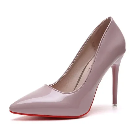 Women Sexy Pointed Toe Stiletto Heels Basic Work Shoes Candy Color PU Pumps - Image 8