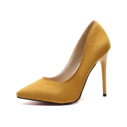 Women Sexy Spring Pointed Toe Solid Color Suede Stiletto High Heels Pumps - Image 6
