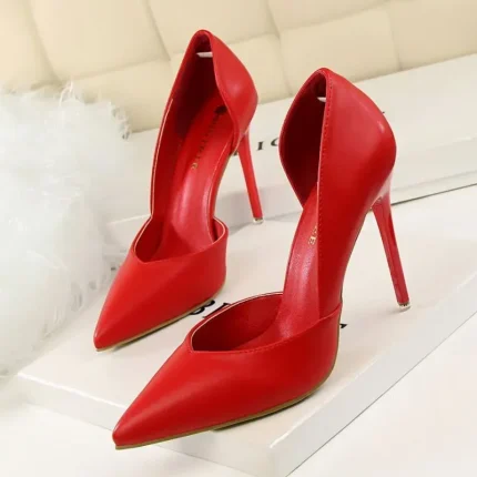 Size 4.5-8.5 Women Fashion Solid Color Pointed-toe Stiletto Shoes Pumps - Image 7