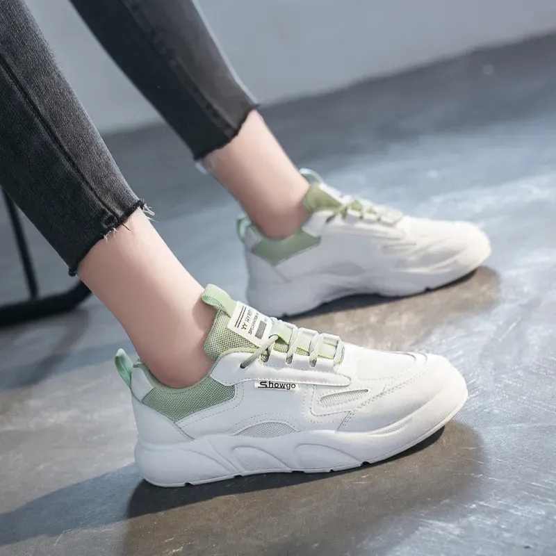 ALEE3419_168473.webp Size:4.5-8.5 Women Fashion Breathable Lace-up Leisure Sneakers - Image 1