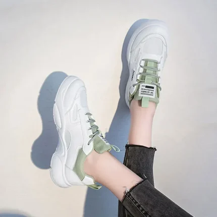 Size:4.5-8.5 Women Fashion Breathable Lace-up Leisure Sneakers - Image 3