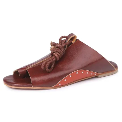 Size:4.5-11 Women Boho Irregular Wrapped Design Peep-toe Gladiator Shoes - Image 2