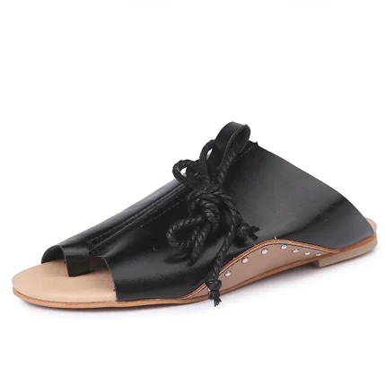 Size:4.5-11 Women Boho Irregular Wrapped Design Peep-toe Gladiator Shoes - Image 7