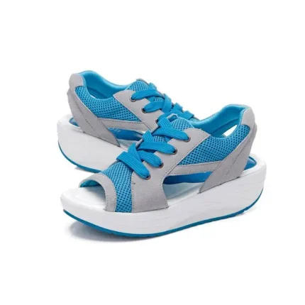 Size:4.5-9 Women Summer Peep-toe Platform Sneakers Shoes - Image 5