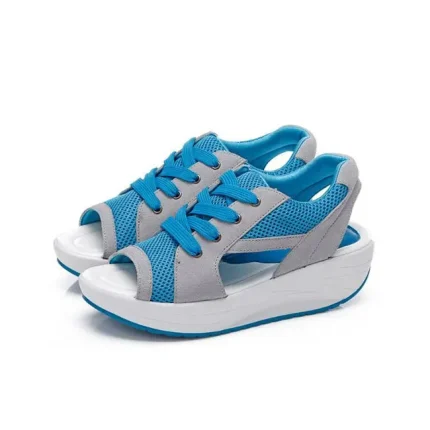 Size:4.5-9 Women Summer Peep-toe Platform Sneakers Shoes - Image 6