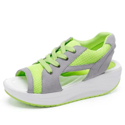 Size:4.5-9 Women Summer Peep-toe Platform Sneakers Shoes - Image 7